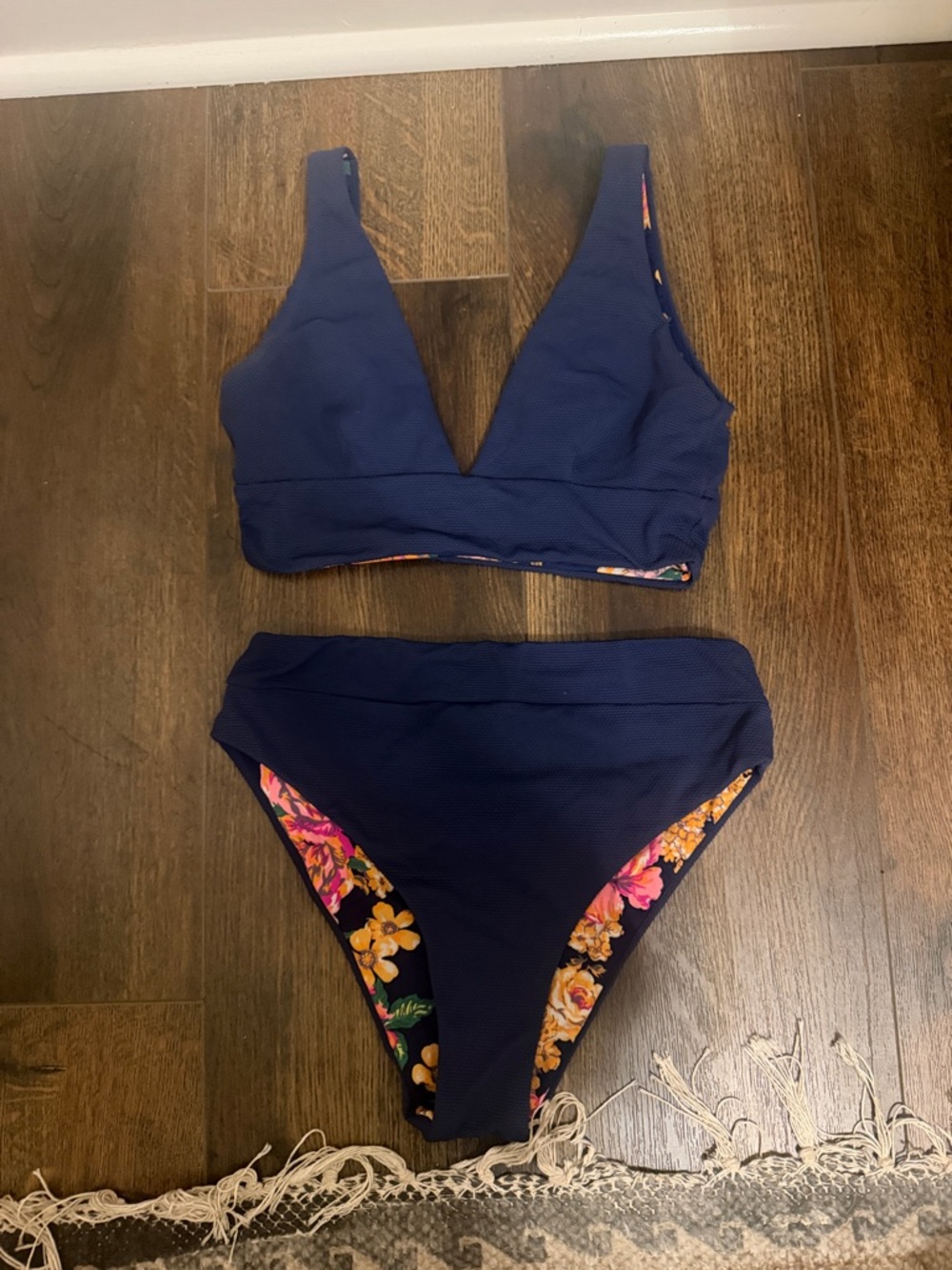Maaji Navy Blue and Floral Bikini